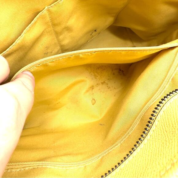 Coach City Zip Tote Crossgrain Leather Sunflower Yellow/Gunmetal F58846 - Picture 7 of 14